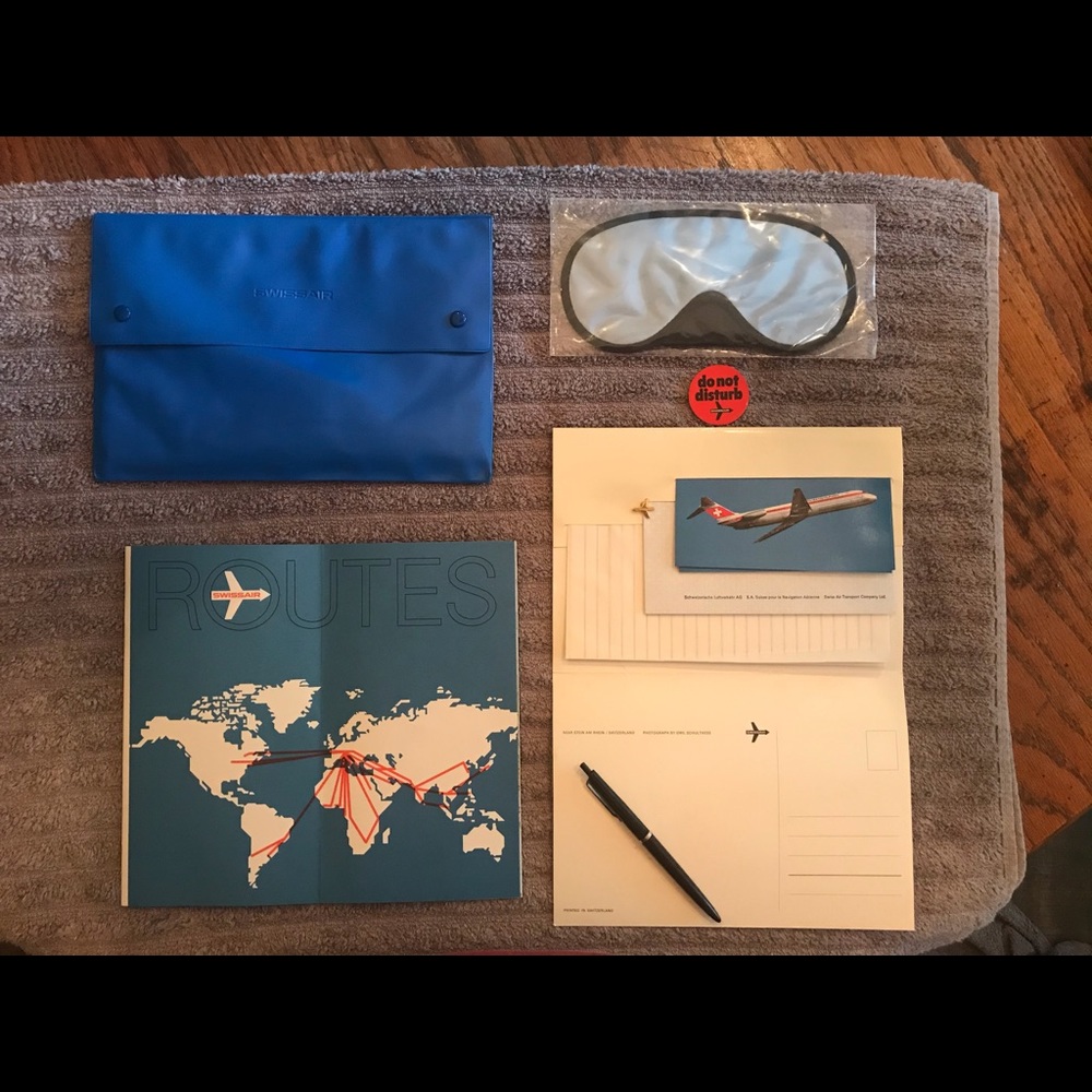 Vintage Swiss Air Travel Pack 14 Pieces
